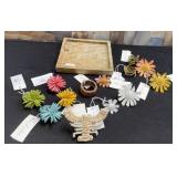43 - NEW WMC TRAVERTINE TRAY, NAPKIN RINGS (59B)
