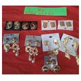 341 - 9 PAIR COSTUME JEWELRY EARRINGS (Y103)