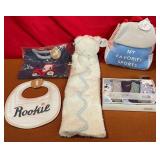 43 - NEW WMC BABY BIB, BLANKET, SHIRT, SOCKS (N188