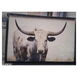 43 - NEW WMC LONGHORN STEER WALL ART FRAMED (190B)
