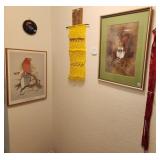 Q - LOT OF FRAMED ART, TAPESTRY HANGING (T30)