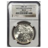 S - 1886 MS63 MCCLAREN COLLECTION SILVER DOLLAR