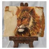 Q - LION ARTWORK W/ EASEL 13"T (L10)