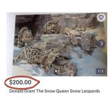 Q - DONALD GRANT "SNOW LEOPARD" ART FRAMED (K19)