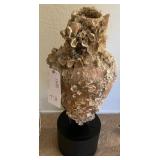 Q - ENCRUSTED AMPHORA W/ STAND 38.5"T (T8)