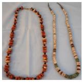 Q - 2 VINTAGE BEADED NECKLACES (L158)