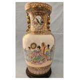 Q - JAPANESE SATSUMA POTTERY VASE 20"T (L21)