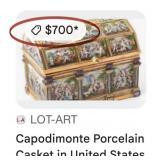 Q - CAPODIMONTE PORCELAIN CHEST (L52)