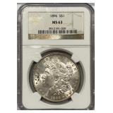 S - 1896 MS63 MORGAN SILVER DOLLAR (S3)