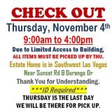 AUCTION PICK UP DAY & HOURS