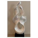 R - WHITE CERAMIC ABSTRACT SCULPTURE 26"T (A36)