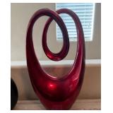 R - MODERN ABSTRACT SCULPTURE (RED) 21"T (A18)