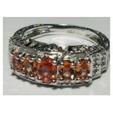 14KT WHITE GOLD IMPERIAL TOPAZ & DIA. RING 5.15GRS