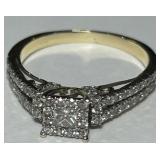 14KT YELLOW GOLD DIAMOND RING 2.87GRS