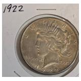 1922 - PEACE SILVER DOLLAR (B9)