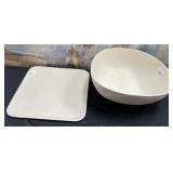 43 - NEW WMC WHITE CERAMIC BOWL & PLATTER (57B)