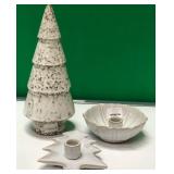 43 - NEW WMC CERAMIC CANDLE HOLDERS & TREE (A28)