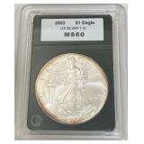 U - 2003 SILVER EAGLE MS-60