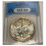 U - 1989 SILVER EAGLE MS-68