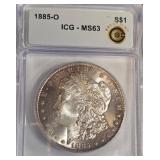 1885 "O" MS63 - MORGAN SILVER DOLLAR (B8)