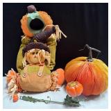 43 - NEW WMC SCARECROW DOOR HANGER, PUMPKINS