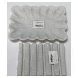 43 - NEW WMC MARBLE SCALLOPED & SOAP DISHES (A213)