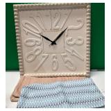 43 - NEW WMC WALL CLOCK & PILLOW COVERS 18"SQ