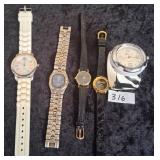 316 - LOT OF FIVE WRISTWATCHES