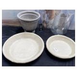 43 - NEW WMC CERAMIC DISHES, POT, GLASS VASE (136B