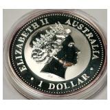 U - 2000 $1 AUSTRALIAN .999 SILVER DOLLAR