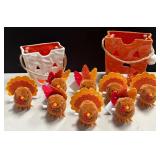 43 - NEW WMC CERAMIC JACK-O-LANTERNS & TURKEYS