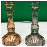 43 - NEW WMC 2 GLASS CANDLE HOLDERS (A106)