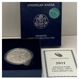 U - 2011 SILVER EAGLE UNC