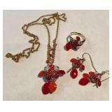 W - SWAROVSKI JEWELRY NECKLACE, EARRINGS & RING