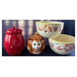 W - CERAMIC JARS W/ LIDS & BOWLS (C82)
