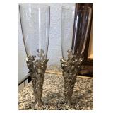W - WARNER BROS.PEWTER CHAMPAGNE FLUTES