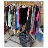 W - PORTABLE WARDROBE RACK W/ CONTENTS (G31)