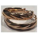W - BRONZE MILOR ITALY TWISTED HOOP EARRINGS