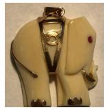 W - 14K GOLD ELEPHANT PENDANT (J79)