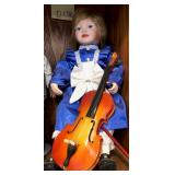 W - VINTAGE COLLECTOR DOLL W/VIOLIN(D138)