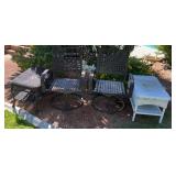 W - PATIO CHAIRS & 2 TABLES (Y13)