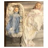 W - LOT OF 2 COLLECTIBLE BABY DOLLS (D64)