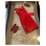 W - PRINCESS DIANA RED DOLL OUTFIT SET