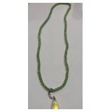 W - SPRING GREEN CRYSTAL W/ 14k CLASP NECKLACE