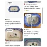 W - 2 PIECES VINTAGE MOLLY DALLAS SPATTERWARE (A68