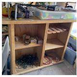W - WOODEN WORK BENCH W/ CONTENTS (G94)