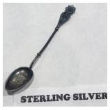 W - STERLING SILVER ENAMELED COLLECTOR SPOON