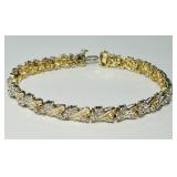 10KT YELLOW GOLD DIAMOND BRACELET 14.25GRS