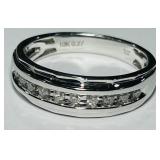 10KT WHITE GOLD MENS DIAMOND RING 4.53GRS