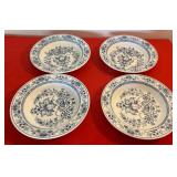 E - FOUR WEDGWOOD MANDARIN BLUE & WHITE BOWLS